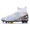 curunect Boys Girls Soccer Cleats Lightweight High-top Training Football Shoes