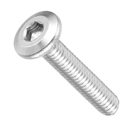 METALLIXITY Flat Head Hex Socket Cap Screws Bolts(M4-0.7x20) 60Pcs, 304 Stainless Steel Hex Socket Furniture Bolts Screws - for Furniture Woodworking Project, Silver Tone