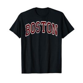 Boston Massachusetts MA Vintage Sports Design Red Design T-Shirt