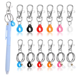 HJZHII 12 pcs Retractable Pen Holders, Badge Reel Accessories Clips on Pens for Badge Reel Pen Holder for Lanyard Pens Holder for Nurses X-ray Marker Holder Pen Converter(Pen not Included)
