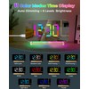 SZELAM Projection Alarm Clock,7.4" LED Mirror Digital Clocks Large Display,with