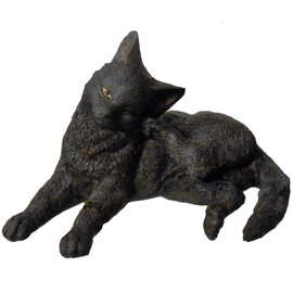 Veronese Design Black Cat Scratching Ear Mini Figurine
