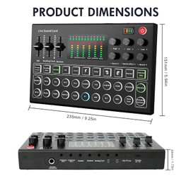 Audio Interface Podcast Equipment Kit with Microphone, DJ Mixer for PC, Laptop, Mobile Devices, Live Streaming, Singing, Gaming