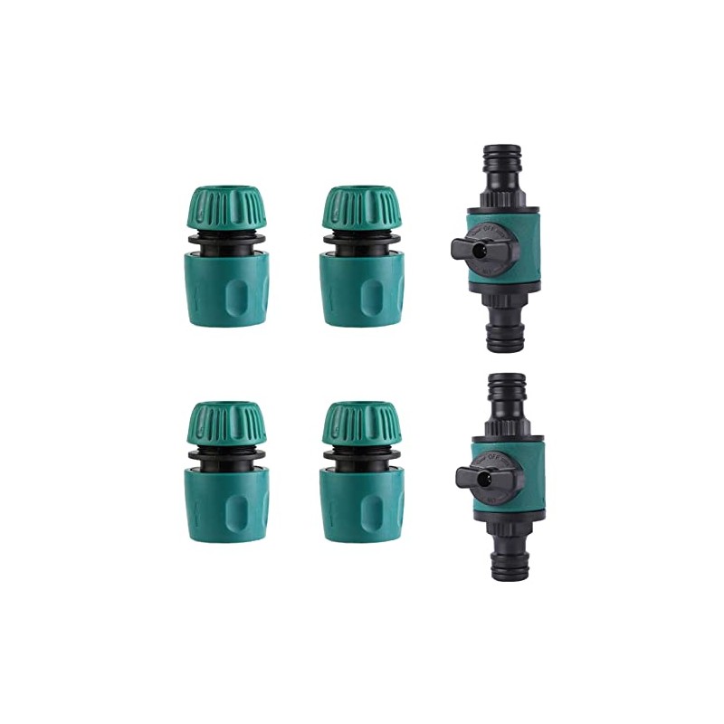 2PC Quick-Release in-line Shut-Off Valve for Garden Hose Pipe, Compatible