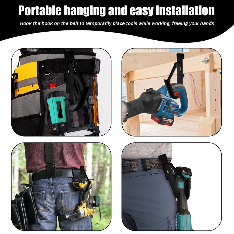Universal Tool Belt and Cordless Drill/Impact Wrench Holder, Tool Belt