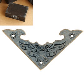 dophee 16 Pack Vintage Metal Flat Corner Protectors, 1.57"x1.57" Decorative Antique Bronze Furniture Guard Edge Cover with Mounting Nails for Trunk Suitcase Cabinet Desk Jewelry Box Case Gifts Box