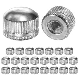 M METERXITY 25-Pack Threaded Cap Nuts, M4x11mm Screw Caps for Light Fixture, Female Knurled Knob Nut for Ceiling Light Cover Replacement/Decorative Lamp Parts, Acorn Screw Top [Chrome Tone]