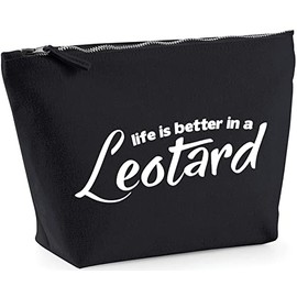 Hippowarehouse Life Is Better In a Leotard Gymnastics printed make up cosmetic wash bag 18x19x9cm