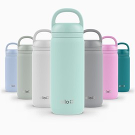 Ello Cooper Twist 18oz Kids Stainless Steel Water Bottle with Chug Lid | Leak Proof Double Walled and Vacuum Insulated | Fits Car Cupholder | Built in Carry Loop | Dishwasher Safe | Yucca