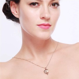 Uloveido Cute White Dolphin Pendant Necklace for Women Silver Color Created Pearl Necklace for Mom Mother Day Birthday Jewelry Gift N1076