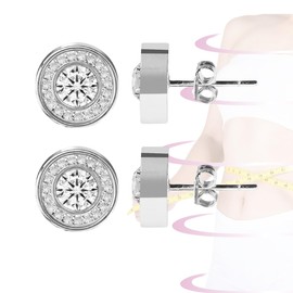 Lymphvity Therapy Earrings for Women, Lymphatic Halolux Lymphvity Germanium Earrings Acupuncture Lymph Detox Earring Drainage Jewelry 18 K Gold Plated Stud Rhinestone Gift 2 Silver