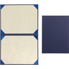 Tubbi Certificate/Document Cover Bi-fold Vertical/Horizontal Non-Padded Corner Ribbon - Navy