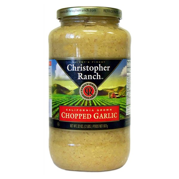 Christopher Ranch CHOPPED GARLIC in Olive Oil – Famous Award Winning Heriloom Garlic - 32 Oz