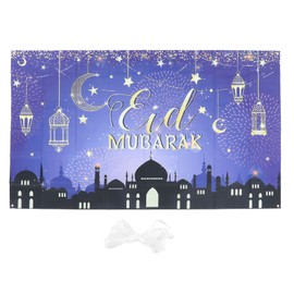 Eid Background Decoration Foldable Star Moon Pattern Ramadan Decoration Background Cloth Party Wall Decoration