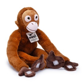 Plush Hanging Baby Orangutan Monkey with Velcro on Paws and Feet - Soft Plush Toy, Red Ape - For Kids Boys Girls Cuddly Plush Toy - Perfect Cuddly Gift for Kid - 46 cm Long