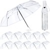 Sanwuta 12 Pack Transparent Folding Umbrella Full Automatic Clear Foldable