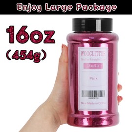 Ultra Fine Fuchsia Glitter, 16 Oz (1 Ib), Fine Glitter for Resin Crafts Nails Tumblers Slime Cosmetic and Festival Decoration - Fuchsia Fine Glitter Bulk