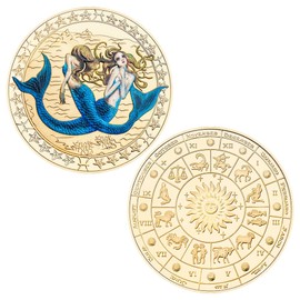12 Zodiac Sign Colorful Commemorative Coin Set - Unique Collector's Coins Featuring All Astrological Signs, Perfect for Astrology Lovers, Collectors, and Gift Giving