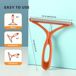 Double-Sided Portable Lint Shaver, Portable Lint Remover Fuzz Shaver Cashmere Comb for Wool Cashmere and Other Fabrics (Orange)