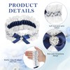 MWOOT Wedding Garter Blue for Bride, 2 Pieces Elastic Lace