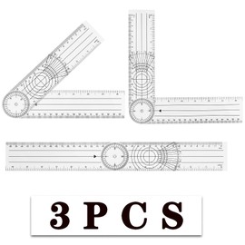 3 Pieces Angle Finder Rulers Goniometer 360 Degree Angle Protractor Measuring Tool for Engineers Architects Students Home Office Work, Transparent