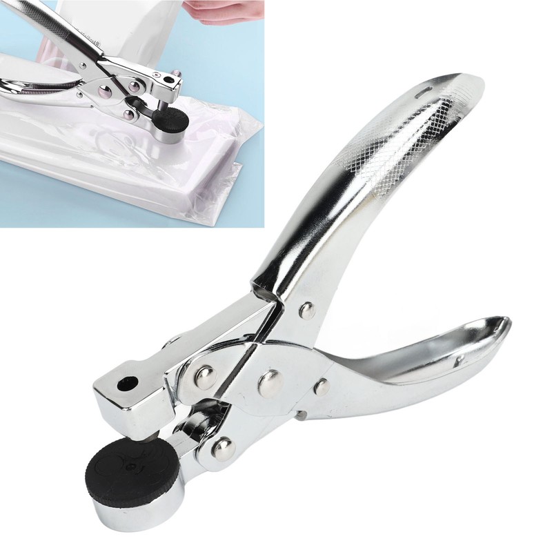 Hole Punch Plier Zinc Alloy Sliver Handheld Paper Puncher Tool