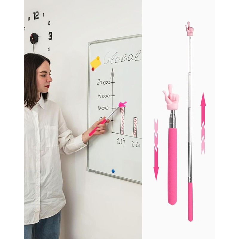 KGDUYC Extendable Pointer Stick, Telescopic Teacher Pointer, Retractable Classroom, Finger