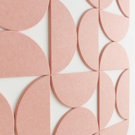 VIVELDA Decorative Bulletin Board Home Decor - Felt Tiles for Accent Walls Decoration Modern and Minimalist - Large Wall Art - 24-Pack Panel Kit (Coral)