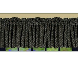 Home Collection by Raghu Kingston Jacquard Valance, 72 by 15.5-Inch, Nutmeg/Black