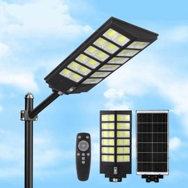 GarveeTech 5200W Solar Street Lights Outdoor, 6500K Commercial Parking Lot Lights Dusk to Dawn, IP67 Waterproof Solar Security Light with Motion Sensor and Remote for Yard, Garage, Driveway, Garden