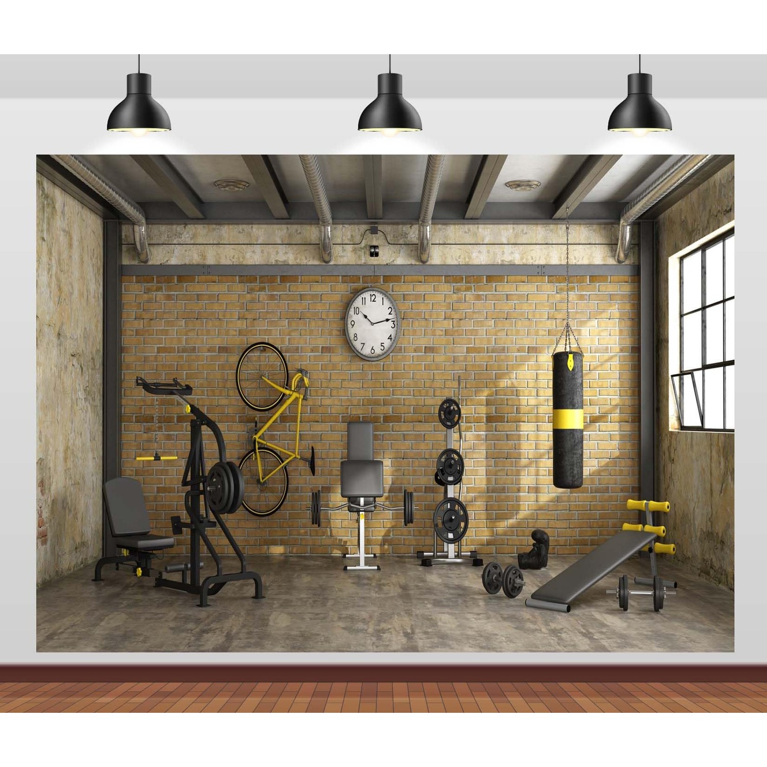 CORFOTO 5x3ft Gym Equipment Backdrop Sports Fitness Room Photography ...