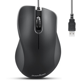 Perixx PERIMICE-221U Kabelgebundene Ergonomische USB-Maus - Optisches Design mit 1000 DPI - 1,5 Meter Kabel - Schwarz