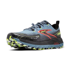 Brooks Men’s Cascadia 18 Mountain Trail Running Shoe - Citadel/Ebony/Lime - 10 Wide
