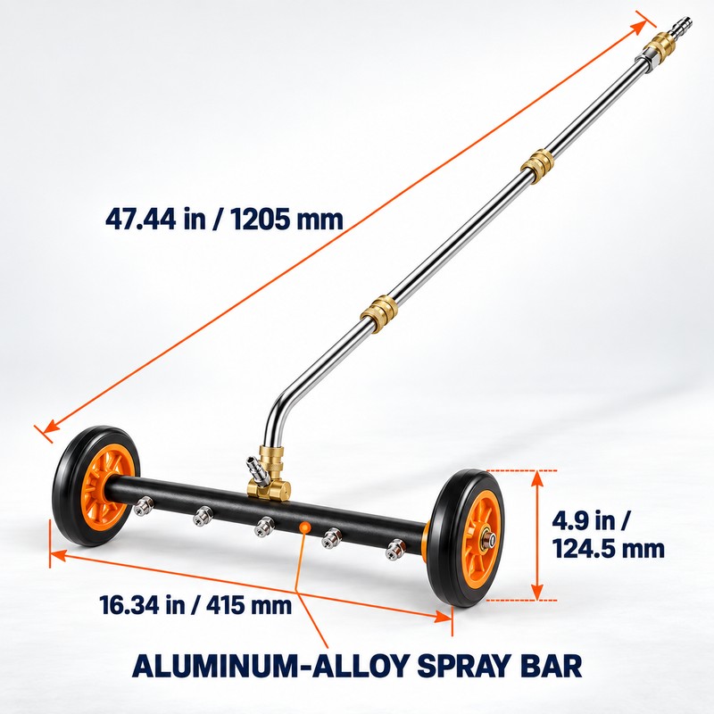 SucceBuy 16-Inch Pressure Washer Undercarriage Cleaner with 4 Nozzles, 4000