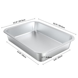 only fire Stainless Steel Baking Pan Roaster Ovens Cookie Sheet Barbeque Grilling Pan for Baking Breads, Grilling Chicken, Vegetables, Easy to Clean & Dishwasher Safe