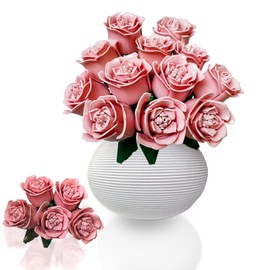 LJYttdm Pink Roses Bouquet Building Set-12Pack,Artificial Flowers Botanical for DIY Artificial Flower Decoration.Retro Plant Series Home Decoration, Romantic Gift for Valentine's Day, Anniversary