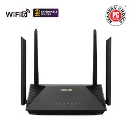 ASUS RT-AX53U Home Office Router kombinierbarer Router (Tethering als 4G und 5G Router-Ersatz, WiFi 6 AX1800, Gigabit, Quad-Core CPU, USB, AiProtection)