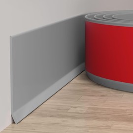 Duzzy Flexible Baseboard Molding Trim, 4 Inch(W) x 60 Feet(L) Peel and Stick Rubber Wall Trim Molding, Self-Adhesive Vinyl Wall Base Cove Base (Gray)