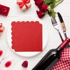 100 Pieces 2-ply Red Scalloped Napkin Disposable Cocktail Napkins Dessert