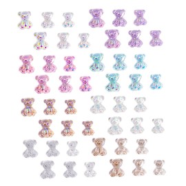 BIUDECO 48pcs DIY Manicure Ornament Bear Nail Art Supplies for Elegant Nail Decoration Fun Family Activity Safe Easy Application
