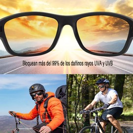 Gafas de sol deportivas polarizadas TAC para ciclismo, pesca y conducción (Negro)