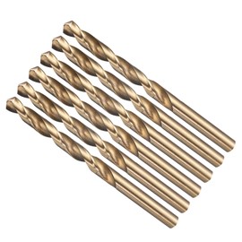 METALLIXITY Drill Bit (9/32") 5Pcs, 4241 High-Speed Steel Straight Shank Gold Finish 118° for Wood Plastic Iron Copper Aluminum Low Soft Metal