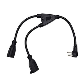 Power Cord Extension Y Splitter 1 to 2 Way Outlet Adapter 16AWG (3)