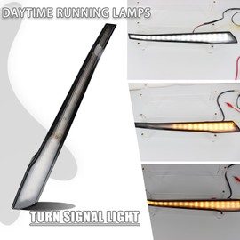 ZDEERAOTO 2PC Centra Front Grille LED Lights Bar DRL Compatible with Subaru Crosstrek 2024 2025 Base Premium Sport Limited Wilderness,Amber LED Turn Signal Lights Kit