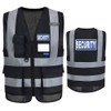 Black SECURITY Hi Vis Vests Black SECURITY High Visibility Safety
