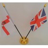 Northern Ireland Red Hand Of Ulster Union Jack 2 Flag Friendship Desktop Table Centrepiece Flag Flags With Gold Base Ideal For Party Conferences Office Display
