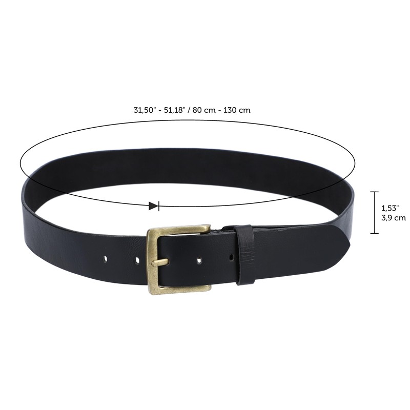 Gusti Leather Belt - Jori Simple Leather Belt with Golden
