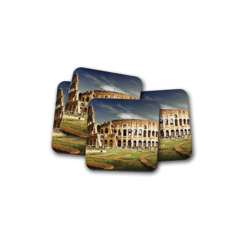 4 Set - Rome Colosseum Coaster - Flavian Amphitheatre Italian