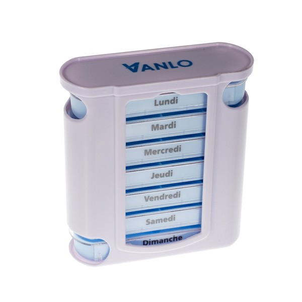 '"Tower Vanlo Pill Box 7 Day Pill Tower with 4 Compartments per day pill box, BACCY TIN, PILL BOX, Pill Box in French