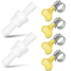 2 stk Rückschlagventil, 10mm Kunststoff Inline Nicht-Rückschlagventil für Waschmaschine, Wäschetrockner, Kondensatortrockner (mit Schlauchklemmen)